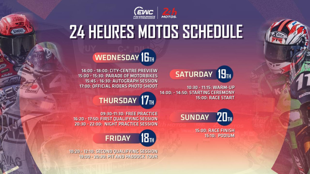 Jadwal EWC 24 Heures Motos Lengkap di Satu Foto